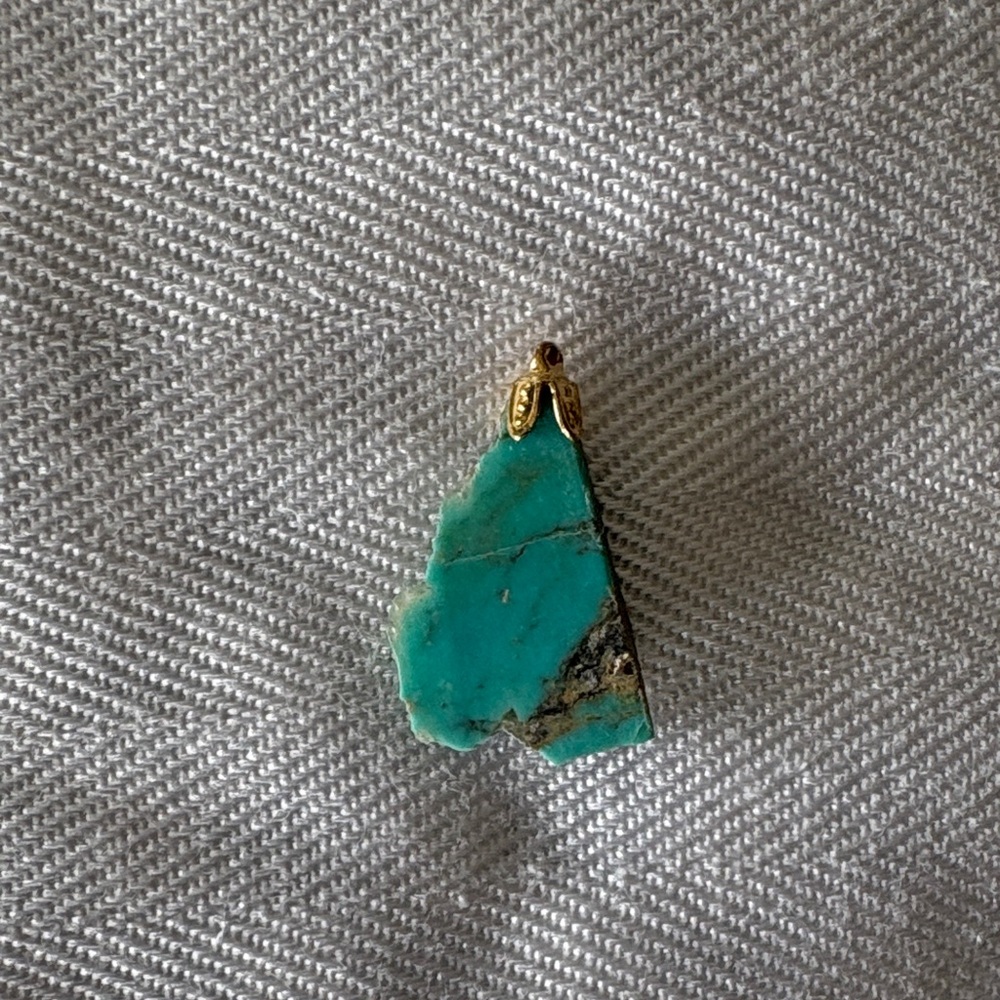 Turquoise and Gold Pendant Set - Picture 9 of 11